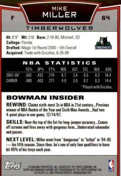 2008-09 Bowman - Chrome #64 Mike Miller Back