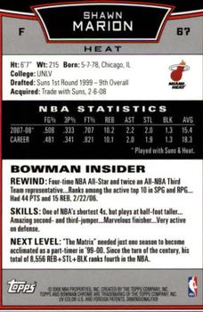 2008-09 Bowman - Chrome #67 Shawn Marion Back