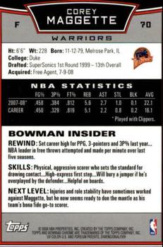 2008-09 Bowman - Chrome #70 Corey Maggette Back
