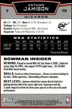2008-09 Bowman - Chrome #76 Antawn Jamison Back