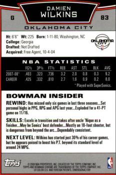2008-09 Bowman - Chrome #83 Damien Wilkins Back