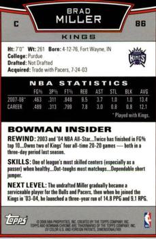 2008-09 Bowman - Chrome #86 Brad Miller Back