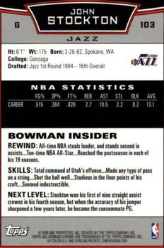 2008-09 Bowman - Chrome #103 John Stockton Back