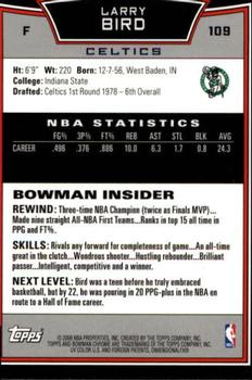 2008-09 Bowman - Chrome #109 Larry Bird Back