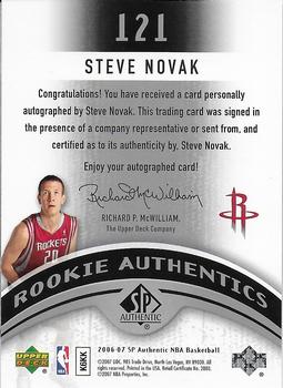 2006-07 SP Authentic #121 Steve Novak Back
