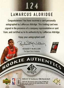 2006-07 SP Authentic #124 LaMarcus Aldridge Back