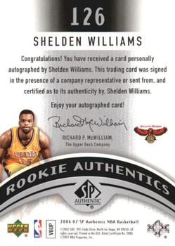 2006-07 SP Authentic #126 Shelden Williams Back