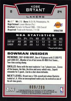 2008-09 Bowman - Chrome X-Fractors #24 Kobe Bryant Back