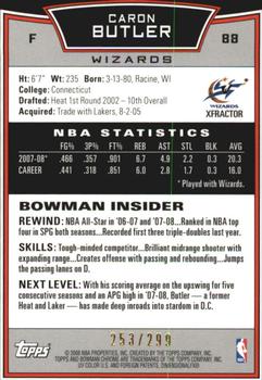 2008-09 Bowman - Chrome X-Fractors #88 Caron Butler Back