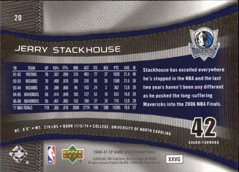 2006-07 SP Game Used #20 Jerry Stackhouse Back