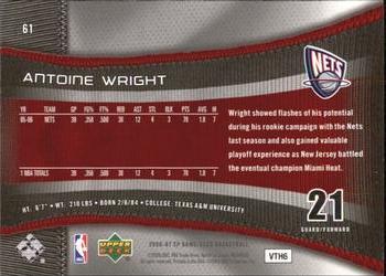 2006-07 SP Game Used #61 Antoine Wright Back