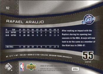 2006-07 SP Game Used #92 Rafael Araujo Back
