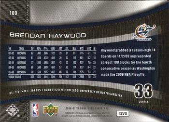 2006-07 SP Game Used #100 Brendan Haywood Back
