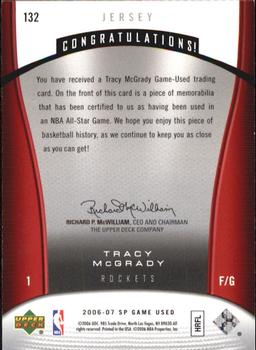 2006-07 SP Game Used #132 Tracy McGrady Back
