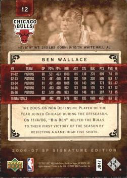 2006-07 SP Signature Edition #12 Ben Wallace Back