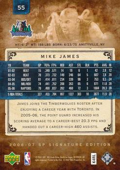 2006-07 SP Signature Edition #55 Mike James Back