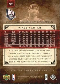 2006-07 SP Signature Edition #57 Vince Carter Back