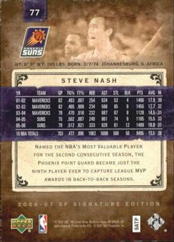 2006-07 SP Signature Edition #77 Steve Nash Back