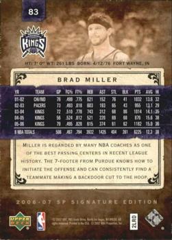 2006-07 SP Signature Edition #83 Brad Miller Back