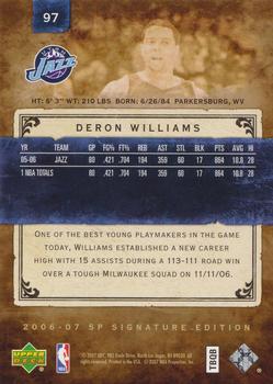 2006-07 SP Signature Edition #97 Deron Williams Back