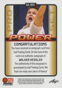 2021-22 Pro Set Power - Red #BA-WK1 Walker Kessler Back