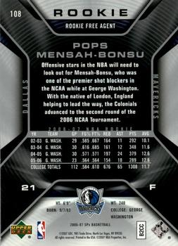 2006-07 SPx #108 Pops Mensah-Bonsu Back