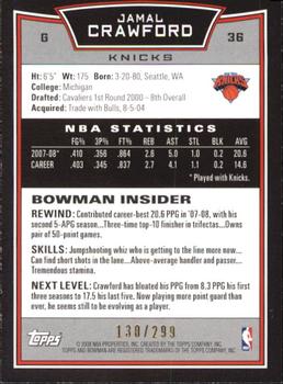 2008-09 Bowman - Orange #36 Jamal Crawford Back