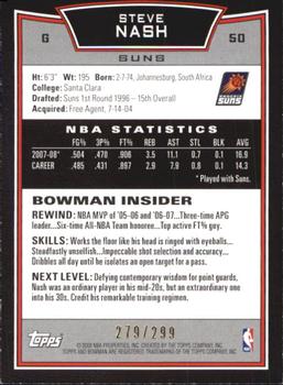 2008-09 Bowman - Orange #50 Steve Nash Back