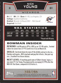 2008-09 Bowman - Orange #61 Nick Young Back