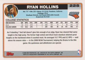2006-07 Topps #225 Ryan Hollins Back