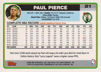 2006-07 Topps #21 Paul Pierce Back