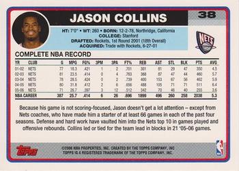 2006-07 Topps #38 Jason Collins Back