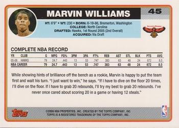 2006-07 Topps #45 Marvin Williams Back