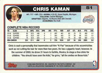 2006-07 Topps #51 Chris Kaman Back