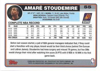 2006-07 Topps #55 Amare Stoudemire Back