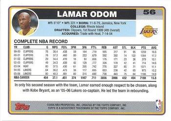 2006-07 Topps #56 Lamar Odom Back
