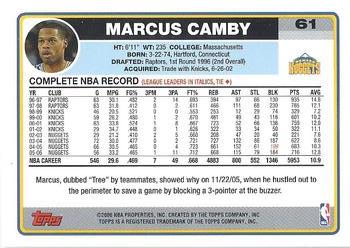 2006-07 Topps #61 Marcus Camby Back