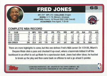2006-07 Topps #65 Fred Jones Back