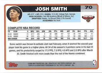 2006-07 Topps #70 Josh Smith Back