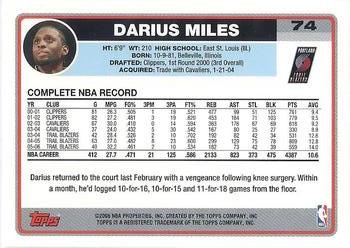 2006-07 Topps #74 Darius Miles Back