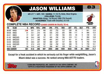 2006-07 Topps #83 Jason Williams Back