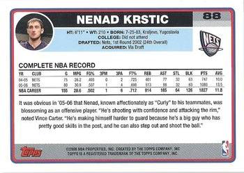 2006-07 Topps #88 Nenad Krstic Back