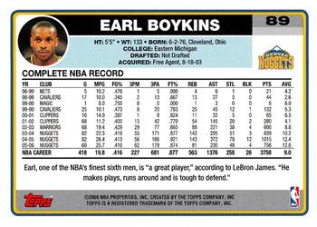 2006-07 Topps #89 Earl Boykins Back