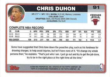 2006-07 Topps #91 Chris Duhon Back