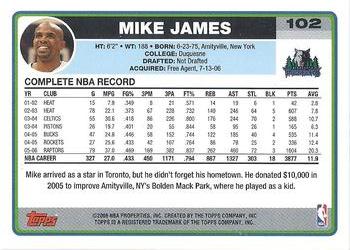2006-07 Topps #102 Mike James Back