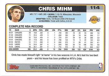 2006-07 Topps #114 Chris Mihm Back