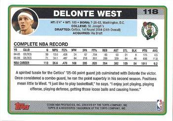 2006-07 Topps #118 Delonte West Back