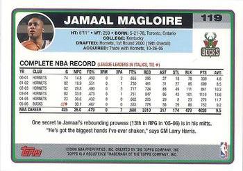 2006-07 Topps #119 Jamaal Magloire Back