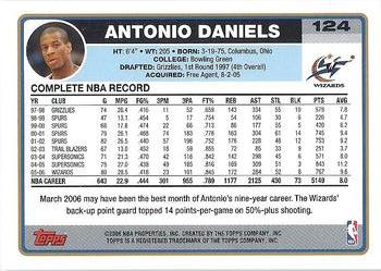 2006-07 Topps #124 Antonio Daniels Back