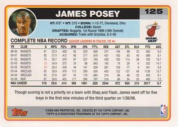 2006-07 Topps #125 James Posey Back